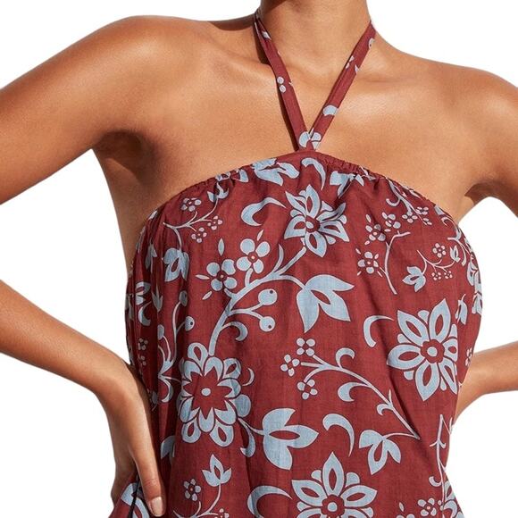 Anthropologie Faithfull the Brand Brise Halter Maxi Dress Oceania Floral 8/LGE - Picture 4 of 14